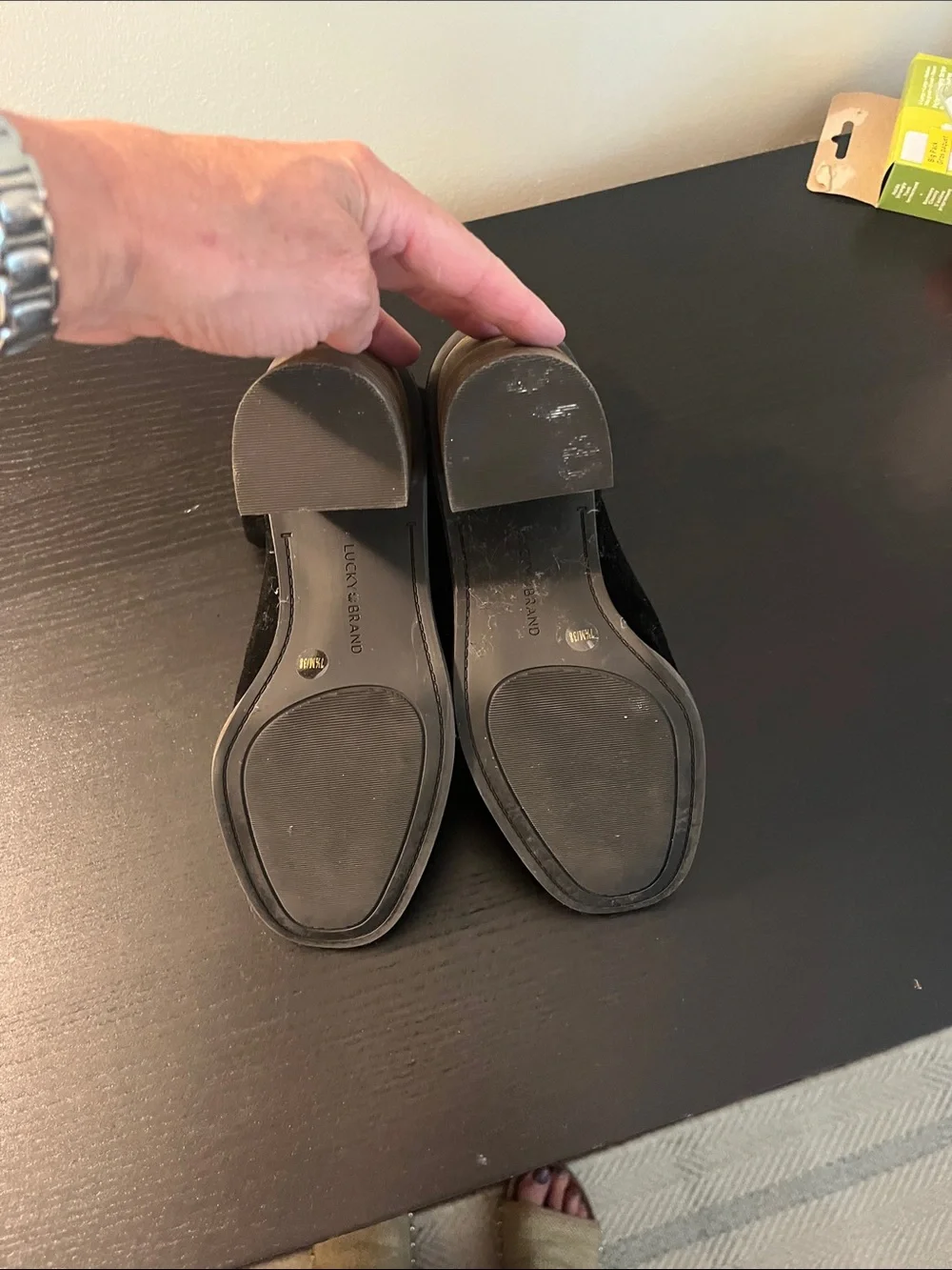 Lucky Brand Black Suede Slouch Ankle Booties